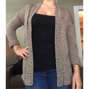 Tan Anthropologie Open Front Cardigan Size Small